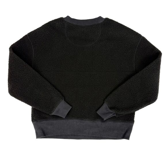 EVERLANE Renew Sherpa Pullover Sweatshirt XXS Black Crew Fuzzy Winter NWT B28 - Picture 3 of 6